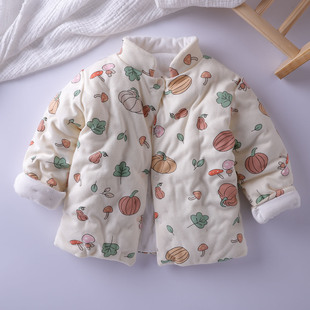 儿童手工棉袄纯棉柔软加厚上衣冬季 保暖棉衣宝宝碎花棉服女孩冬装