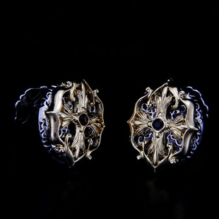 男士袖扣法式袖扣衬衫袖钉男式袖口扣商务休闲复古镀白金列奥尼达