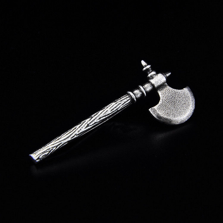 斯巴达 镀银版 中世纪 冷兵器 战斧个性领夹 领带夹新郎商务男士