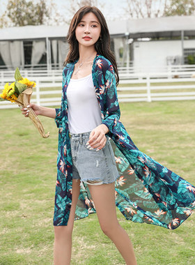 防晒衣女夏中长款2021雪纺外搭