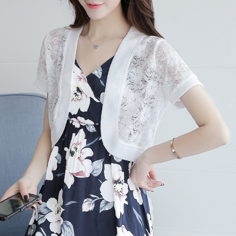 2019夏季大码百搭蕾丝缕空小披肩短款外套小坎肩开衫空调衫短外套在类目 女装/女士精品, 短外套中 - 来自Buy2taobao.com提供专业的淘宝代购服务