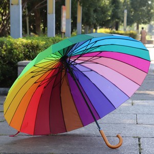 优质男女抗风24长柄彩虹伞