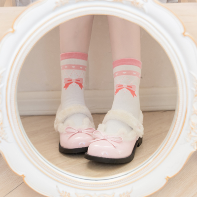 lolita-双子星-粉蓝cp袜子lo袜甜美可爱软妹JK制服袜