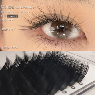 超长嫁接睫毛LB 18mm C翘婴儿弯漫画山茶花DD单根扁毛14