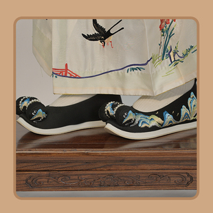 醉今朝x江南朱记联名款【又见千里】内增高小枕头汉服鞋绣花鞋