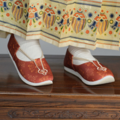 去踏春鸭 复原唐代如意鞋 原创翘头鞋 江南朱记 百搭汉服鞋 子女平