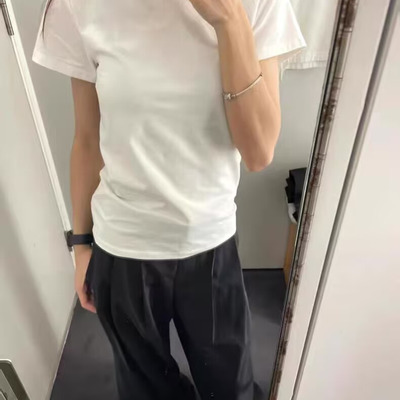 原C&S女士标准版正肩全棉纯色圆领短袖T恤夏季新品