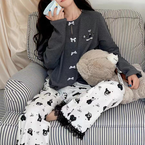 蝴蝶结小熊卡通纯棉显瘦