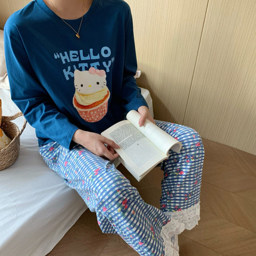 KITTY猫卡通花边女甜美长袖