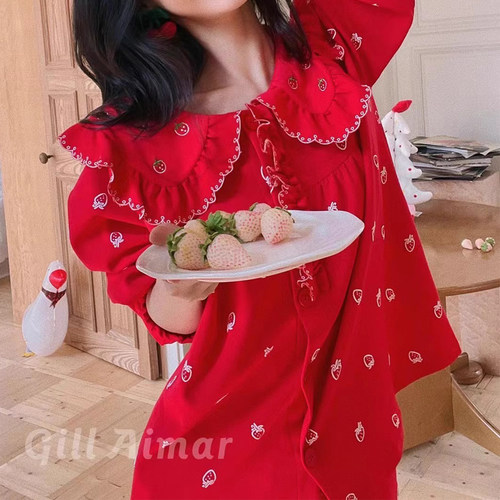 小樱桃甜美女纯棉睡衣