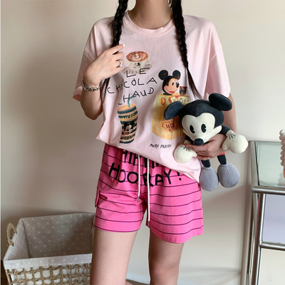 米奇卡通日系少女短袖短裤