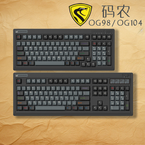 腹灵码农咖啡三模热插拔机械键盘