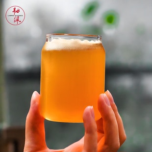 韧佩精酿啤酒杯易拉罐可乐杯美式杯咖啡高硼硅玻璃杯气泡水可定制