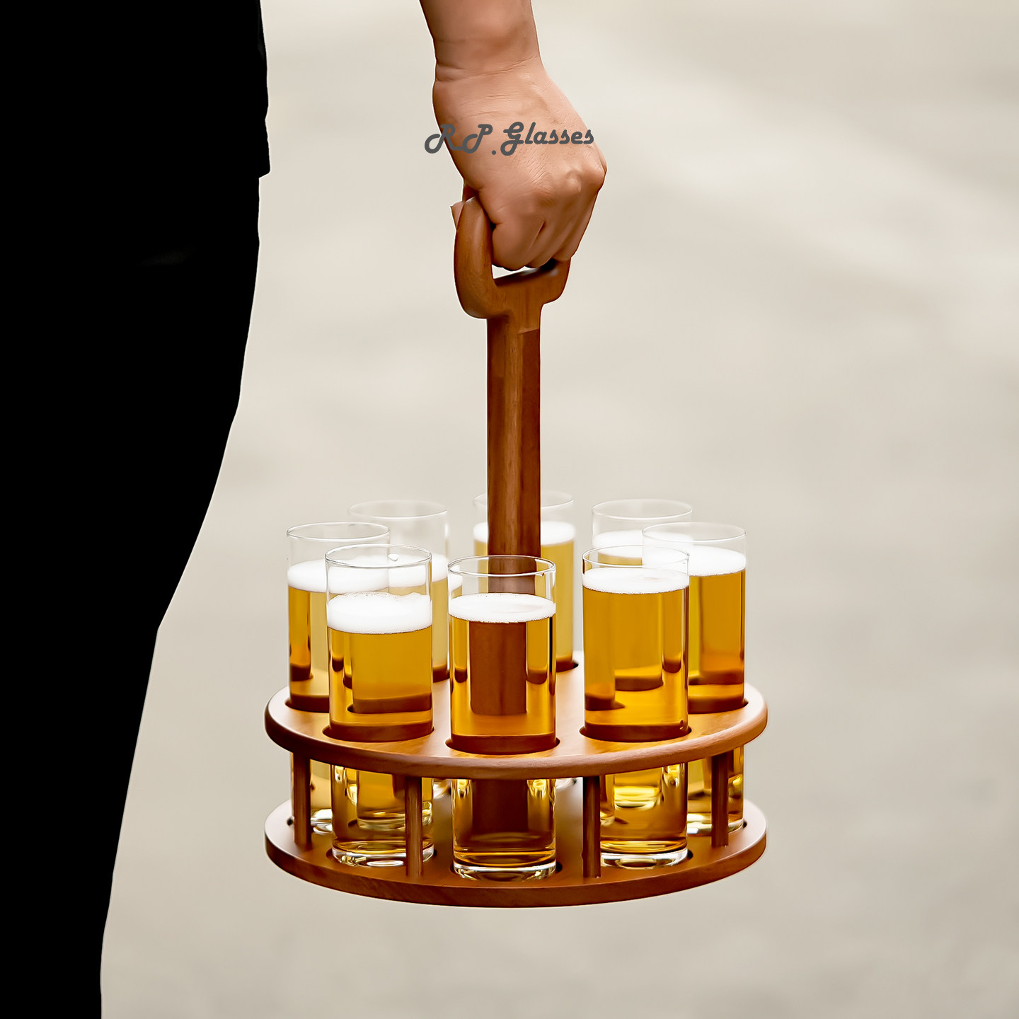 RP科隆杯实木手提托盘酒架图片