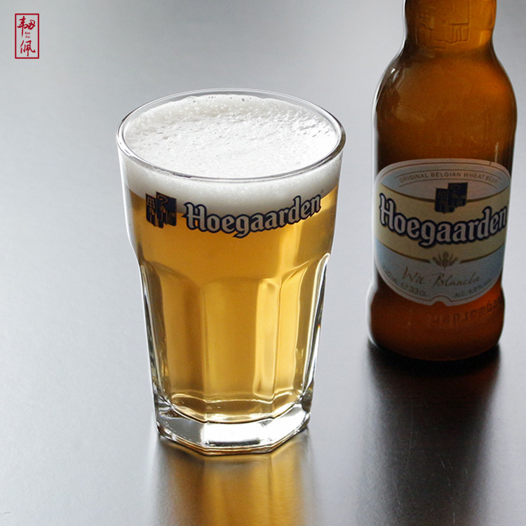 人气福佳啤酒无色透明实拍精酿啤 酒 杯hoegaarden可加个性logo