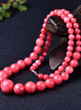 天然红纹石项链女塔链吊坠公主链锁骨链闺蜜礼物情侣女友饰品气质