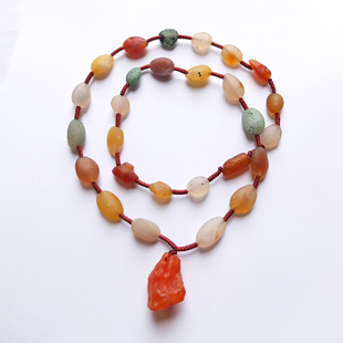 沛孚新品天然阿拉善彩色玛瑙蒙古玛瑙葡萄干彩珠毛衣链新款促销