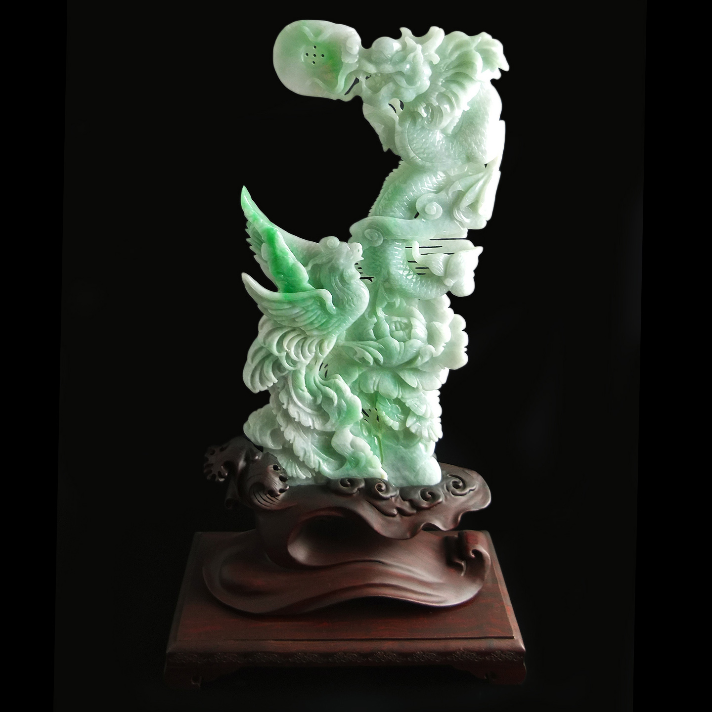 沛孚新品天然翡翠龙凤呈祥