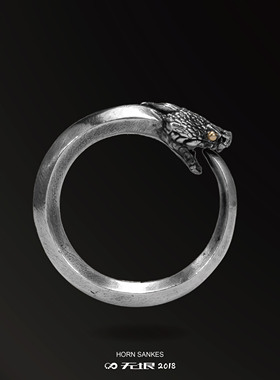 无垠手工蛇戒指礼物18k金定制