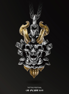 无垠原创设计小恶魔开合银吊坠