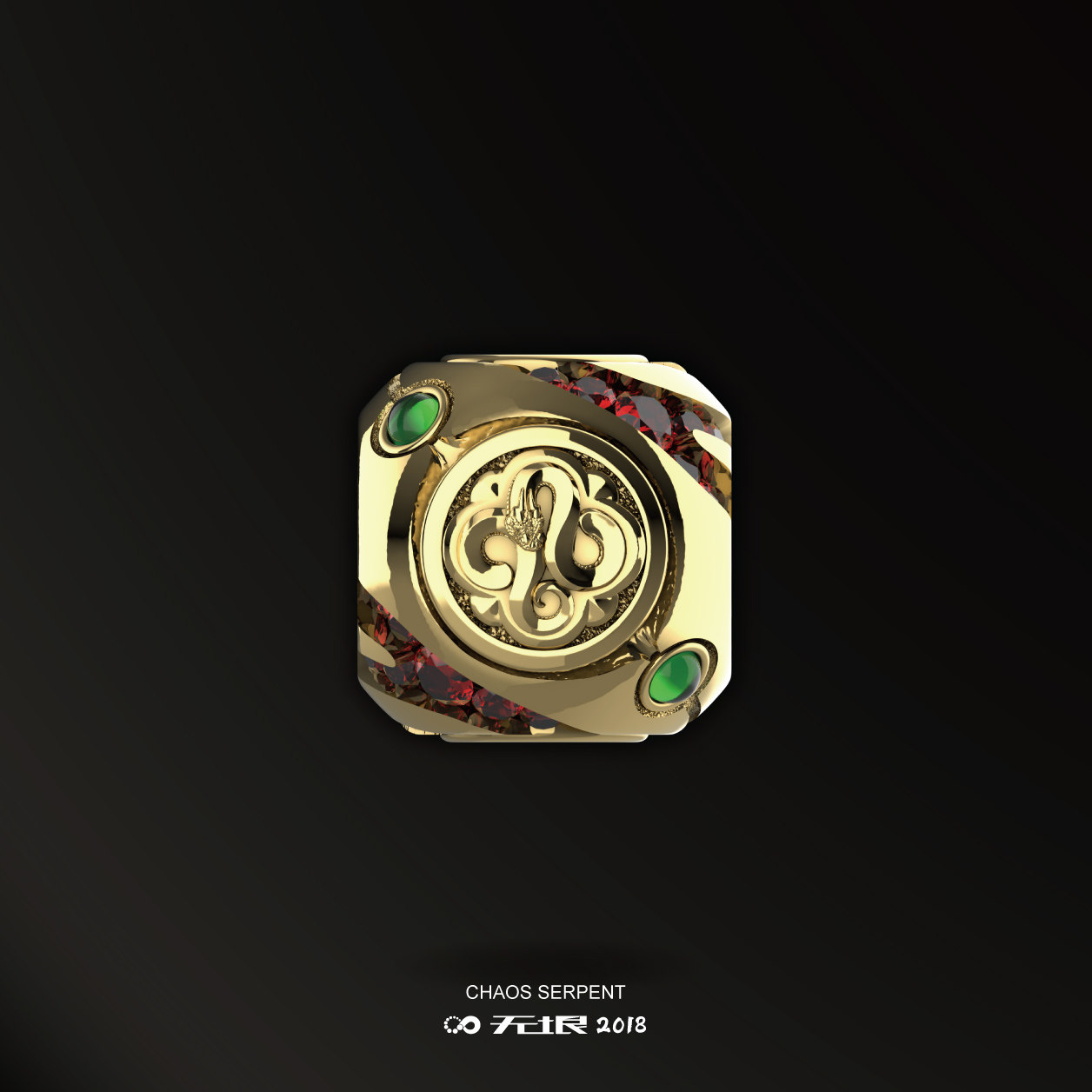 无垠925银22K金无尽之环文玩配珠