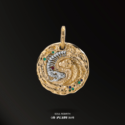 无垠925银18K金幻境吊坠简约百搭