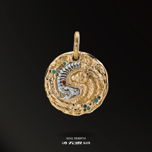 无垠925银18K金幻境吊坠简约百搭