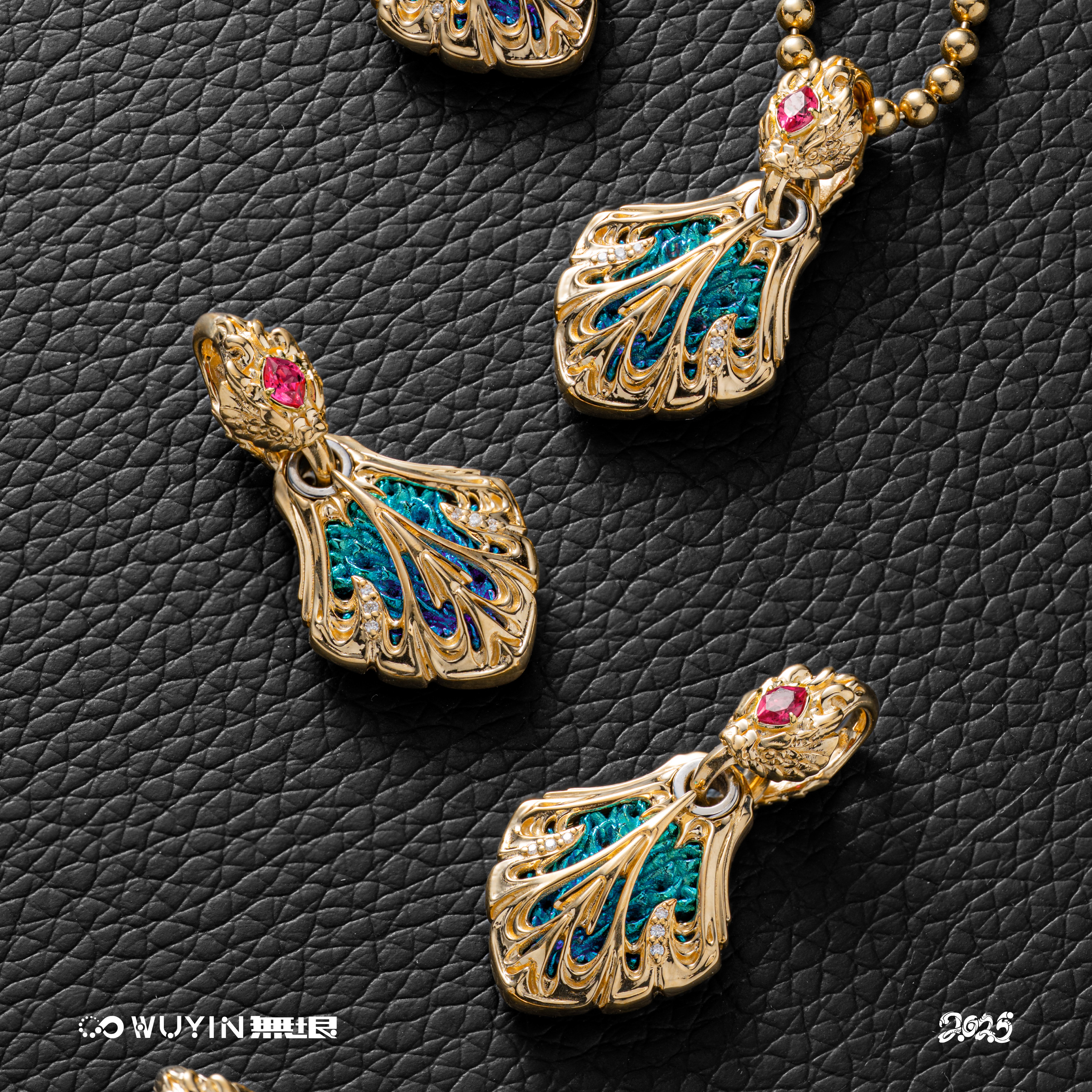 无垠巨蛇之鳞吊坠925银18K金铂金