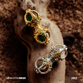 WUYIN无垠文玩新品 新颖百搭 925银22K金 遗迹圣器 背云吊坠