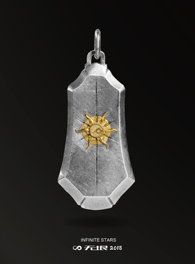 无垠925银太阳光之盾原创吊坠