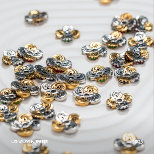 WUYIN无垠 荆棘之环隔片文玩手作配饰 潮流复古 22K金铂金 新品