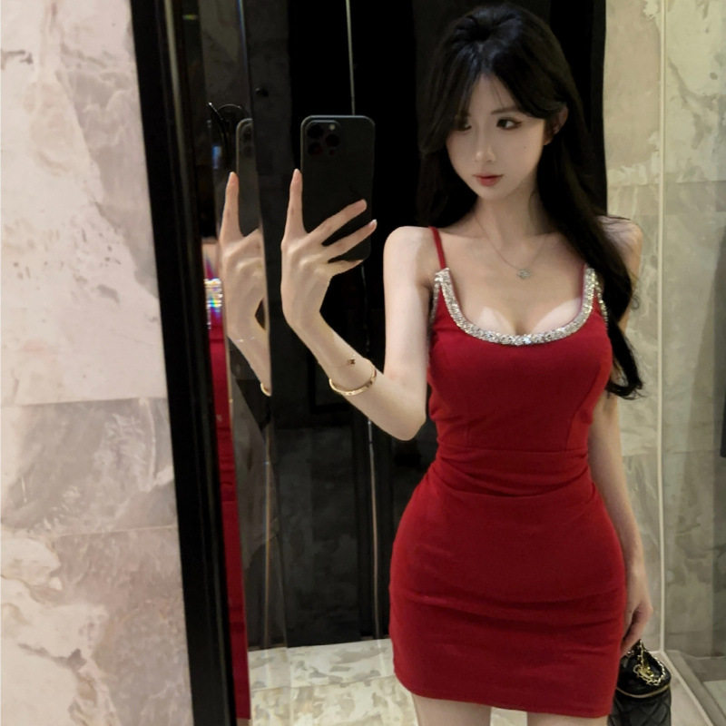 棉质短款紧身打底连衣裙2026女新款显身材夜场蹦迪短裙辣妹吊带裙