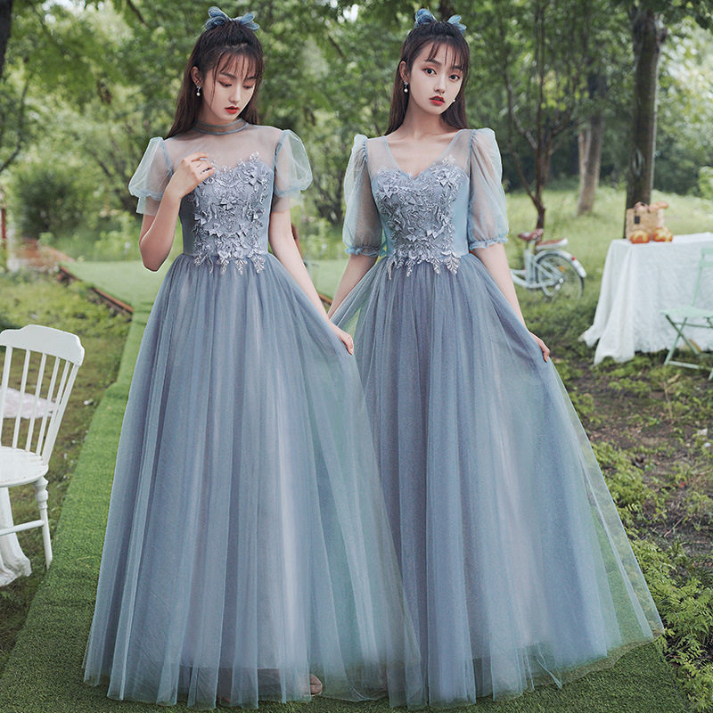 伴娘服2026新款冬季大码西式仙气质姐妹团结婚毕业礼服裙简单大方