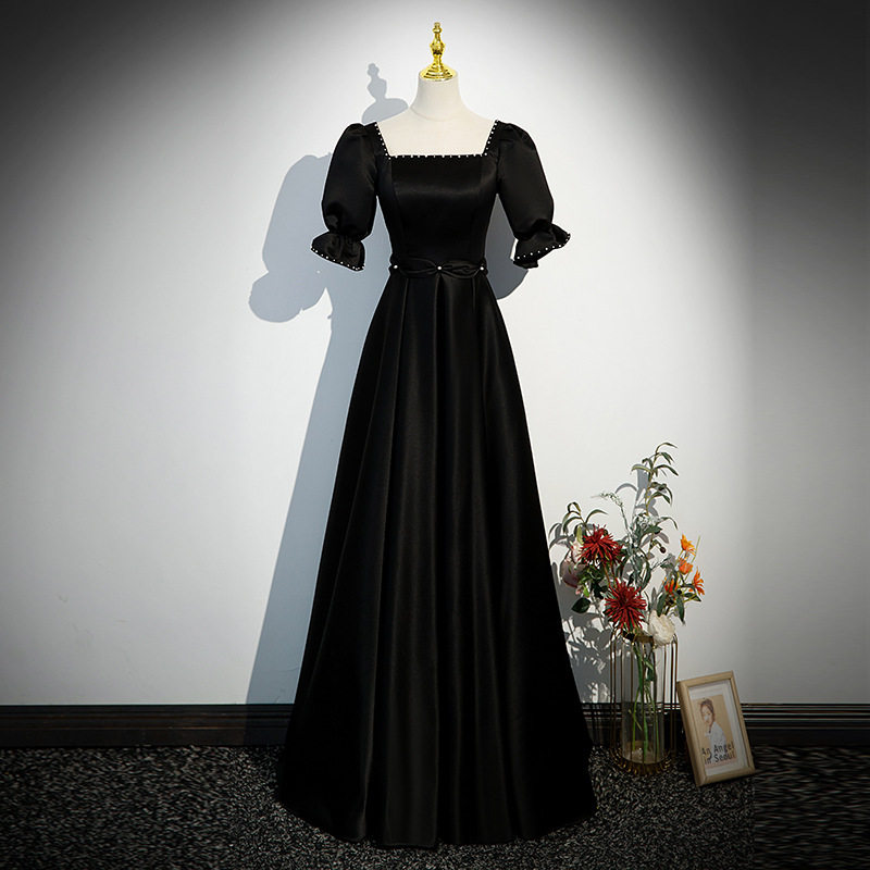 黑色晚礼服裙女2026新款宴会气质成人礼高端年会艺考主持人高级感