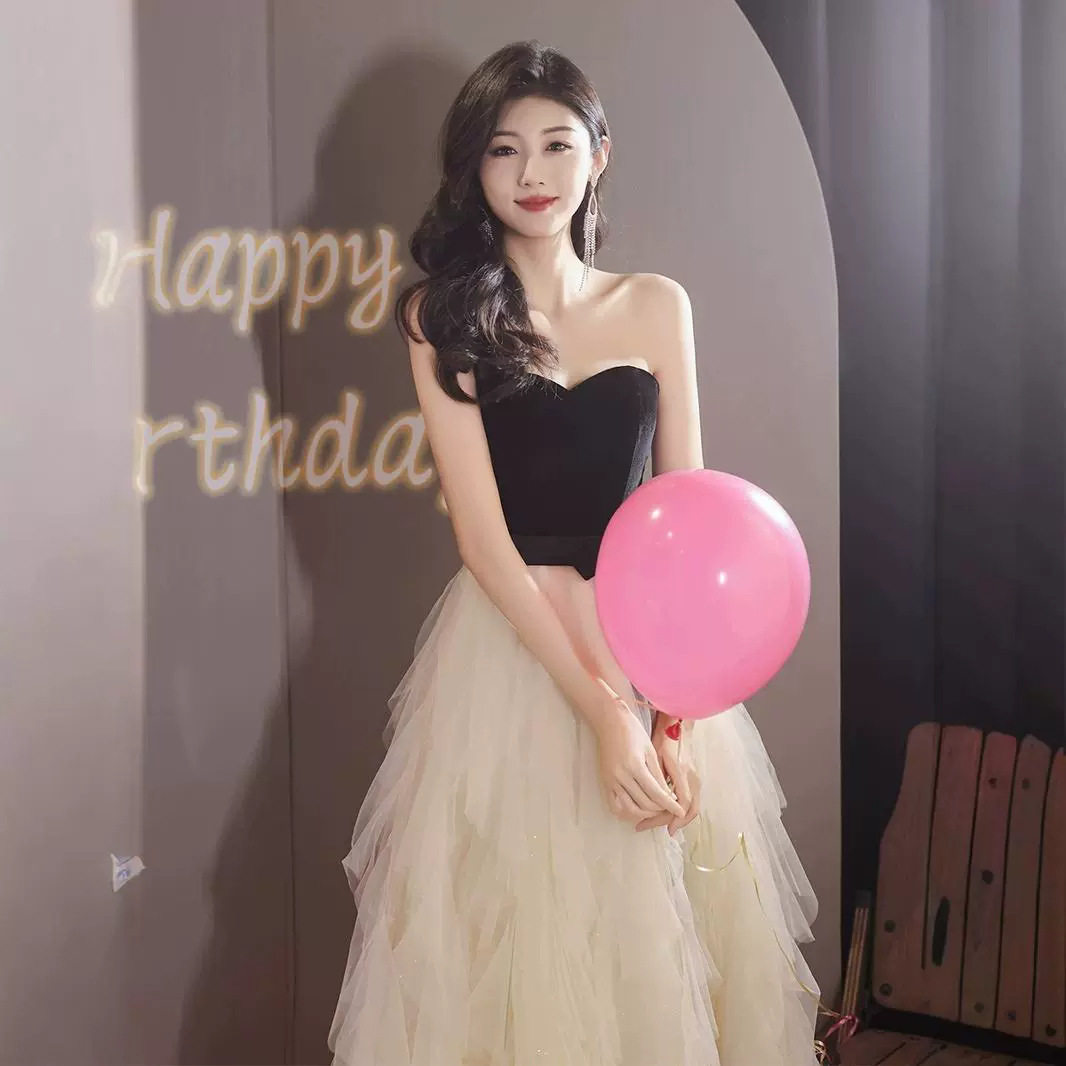 宴会抹胸晚礼服女2026新款高级感生日艺考连衣裙轻奢小众高端年会