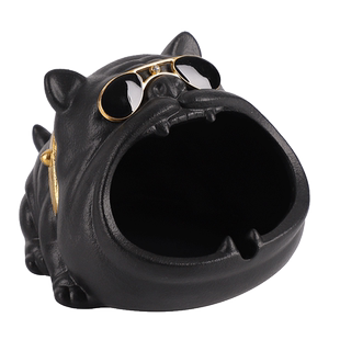可爱卡通恶狗陶瓷烟灰缸创意个性时尚防风大号客厅家用潮流烟灰缸