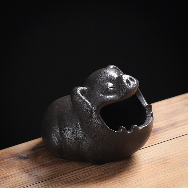 家用卡通萌猪烟灰缸可爱创意陶瓷大烟缸个性潮流车载防风防飞灰