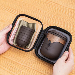 快客杯旅行茶具套装简约便携包泡茶功夫茶杯单人一壶六杯户外茶壶