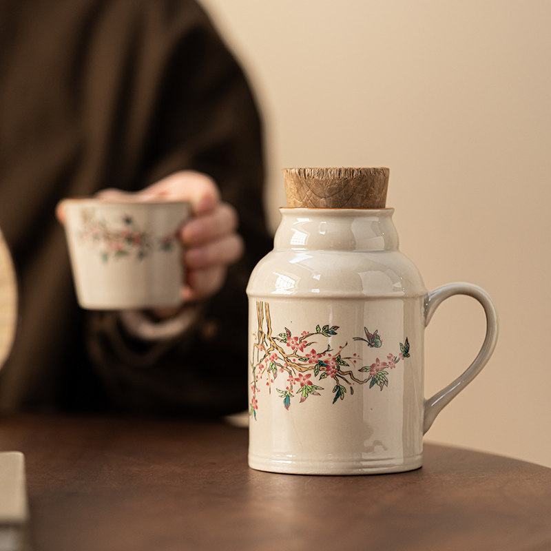 草木灰陶瓷小暖壶开水壶家用办公大容量带杯子带盖焖茶杯泡茶壶杯,餐饮具,茶杯,淘宝优惠券,粉丝福利购,淘宝优惠卷