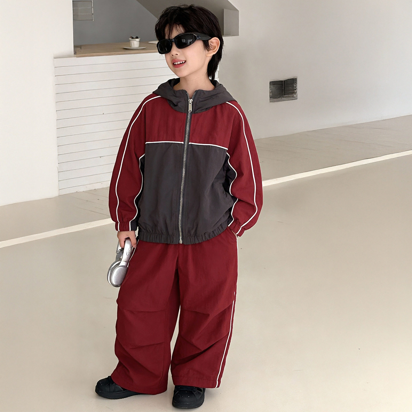 棉小铺男童春季套装儿童韩版2026新款拼色宝宝宽松运动连帽两件套,童装/婴儿装/亲子装,儿童运动套装,淘宝优惠券,粉丝福利购,淘宝优惠卷