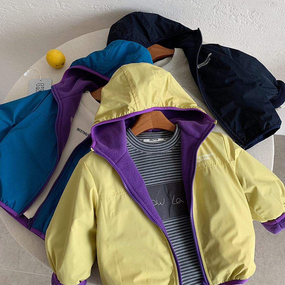 木野儿童冬季加绒外套男童两面穿连帽冲锋衣湖州织里童装户外服饰,童装/婴儿装/亲子装,儿童冲锋衣,淘宝优惠券,粉丝福利购,淘宝优惠卷