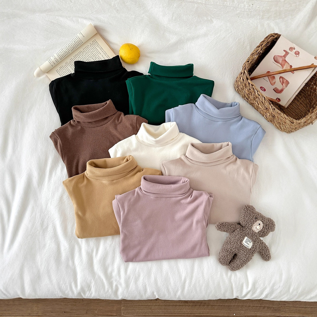 儿童深秋冬打底衫2025男女童韩版纯色半高领打底衫儿童百搭基础款