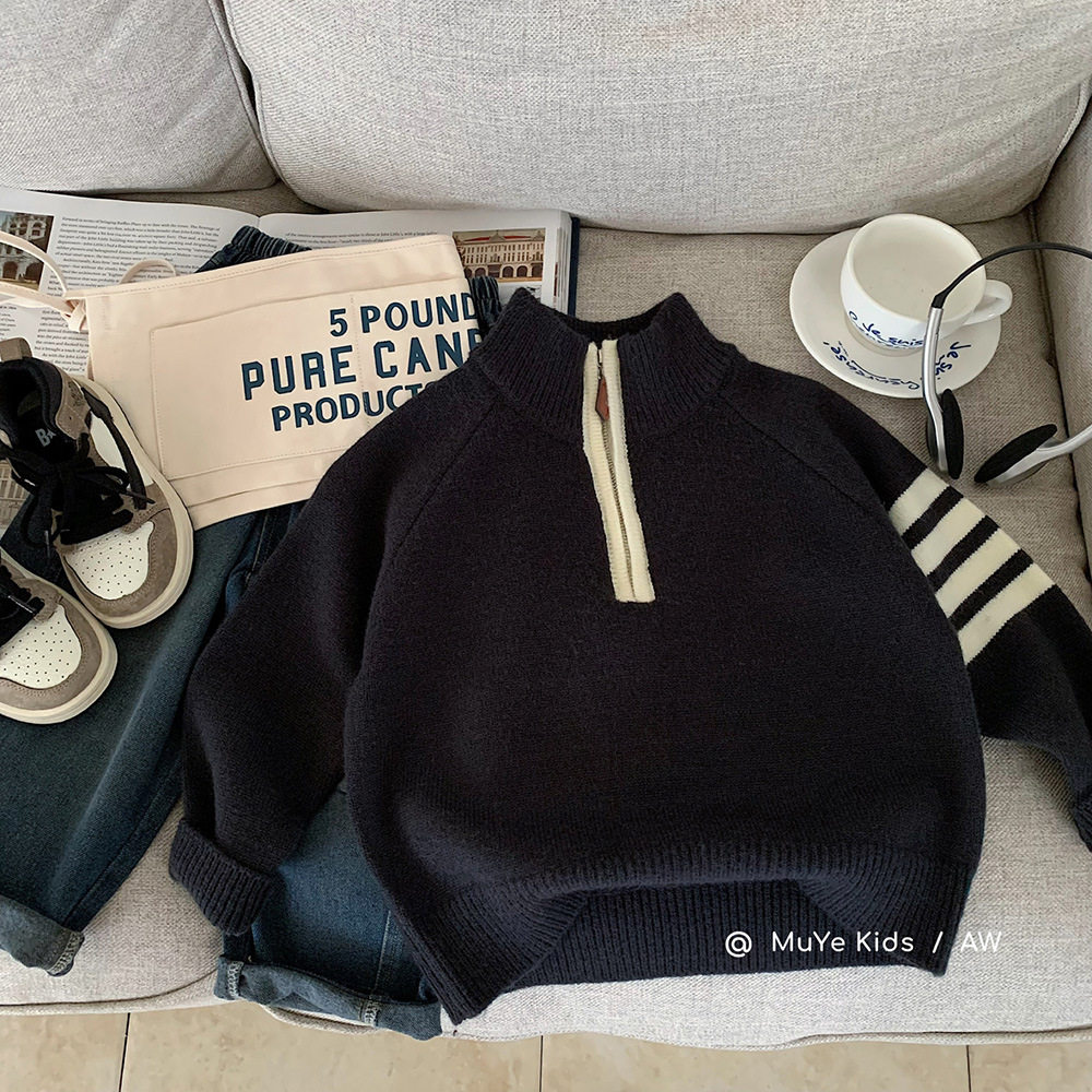 木野秋季毛衣湖州织里童装男童韩版百搭针织衫宝宝上衣儿童服饰潮