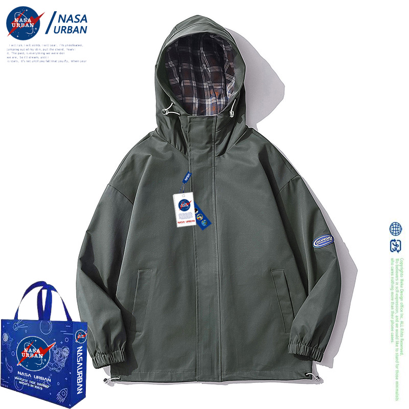NASA URBAN联名款春季潮牌薄款棒球服外套男嘻哈宽松夹克百搭休闲