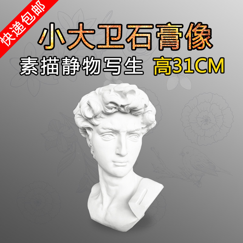 31cm小大卫头像石膏像教具素描静物写生美术装饰软装雕像雕塑摆件