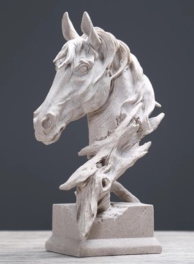 北欧美式风马头家居饰品酒吧摆件