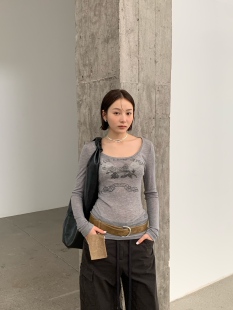 waitmore2025秋新款 韩系T恤长袖