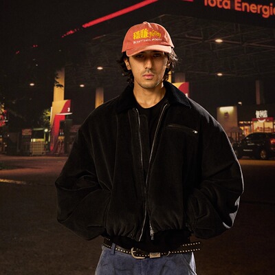 水洗灯芯绒撞色领毛绒内胆厚外套