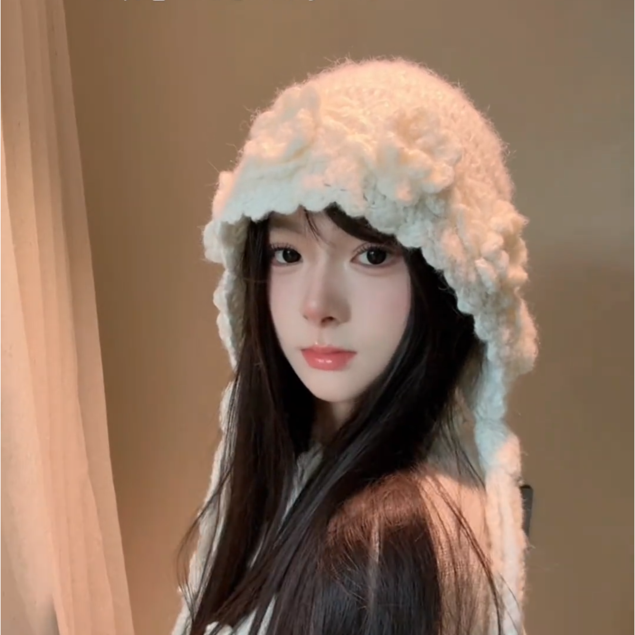 白色流苏手工帽针织镂空帽子珍珠帽子流苏小仙女的帽子店白色流苏