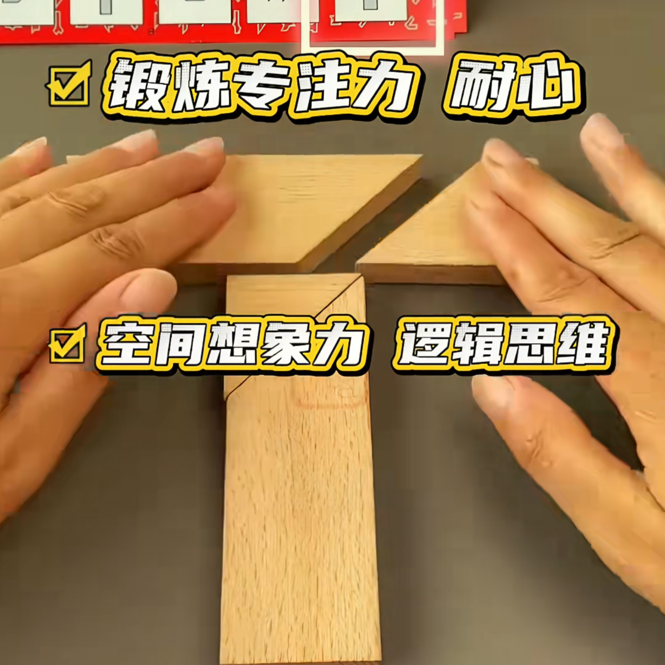 t字板拼图全部图解木质T字迷四巧板成人学生智力百变七巧板拼板